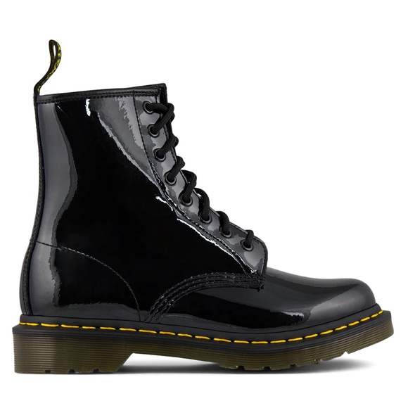 Dr. Martens Shoes - Dr. Martens 1460 8 Eye Women's Black Patent Combat Moto Boot Size 7